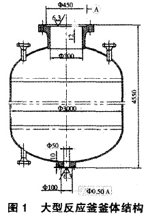 圖1大型反應釜釜體結構